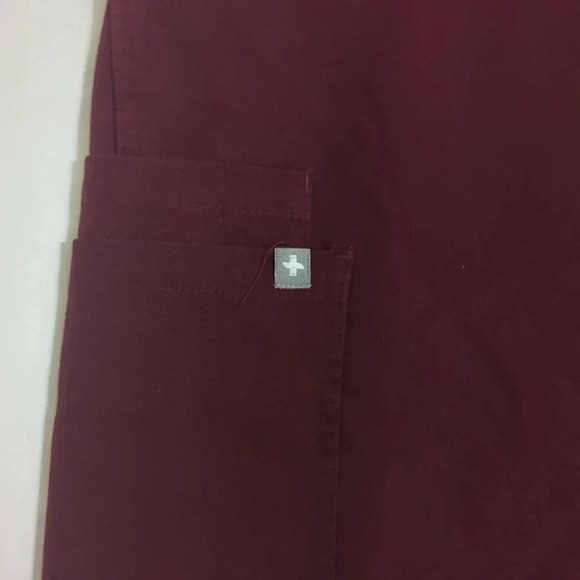FIGS Kade Cargo Scrub Pants, Color Burgundy Size S/P (ALTERED/HEMMED) - Picture 6 of 16